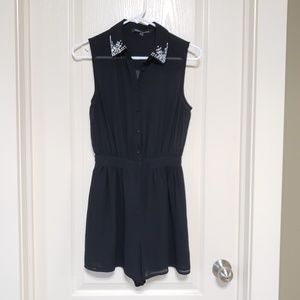 Black chiffon romper